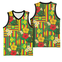 Hawaii Kanaka Maoli Hibiscus Basketball Jersey Hawaiian Flag Motif LT9 - Polynesian Pride