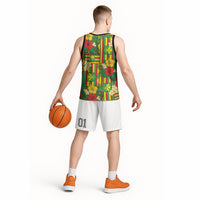 Hawaii Kanaka Maoli Hibiscus Basketball Jersey Hawaiian Flag Motif LT9 - Polynesian Pride