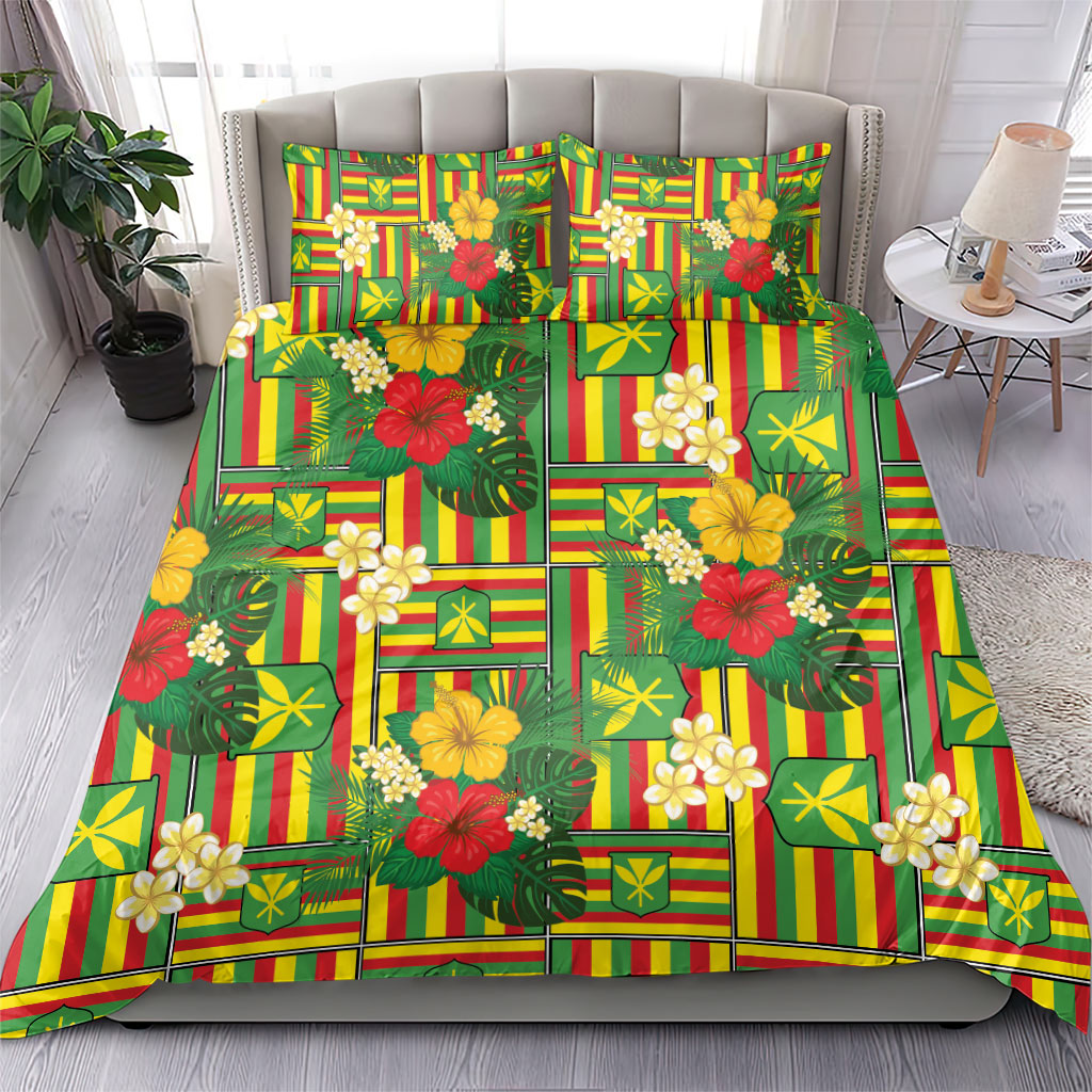 Hawaii Kanaka Maoli Hibiscus Bedding Set Hawaiian Flag Motif LT9 - Polynesian Pride