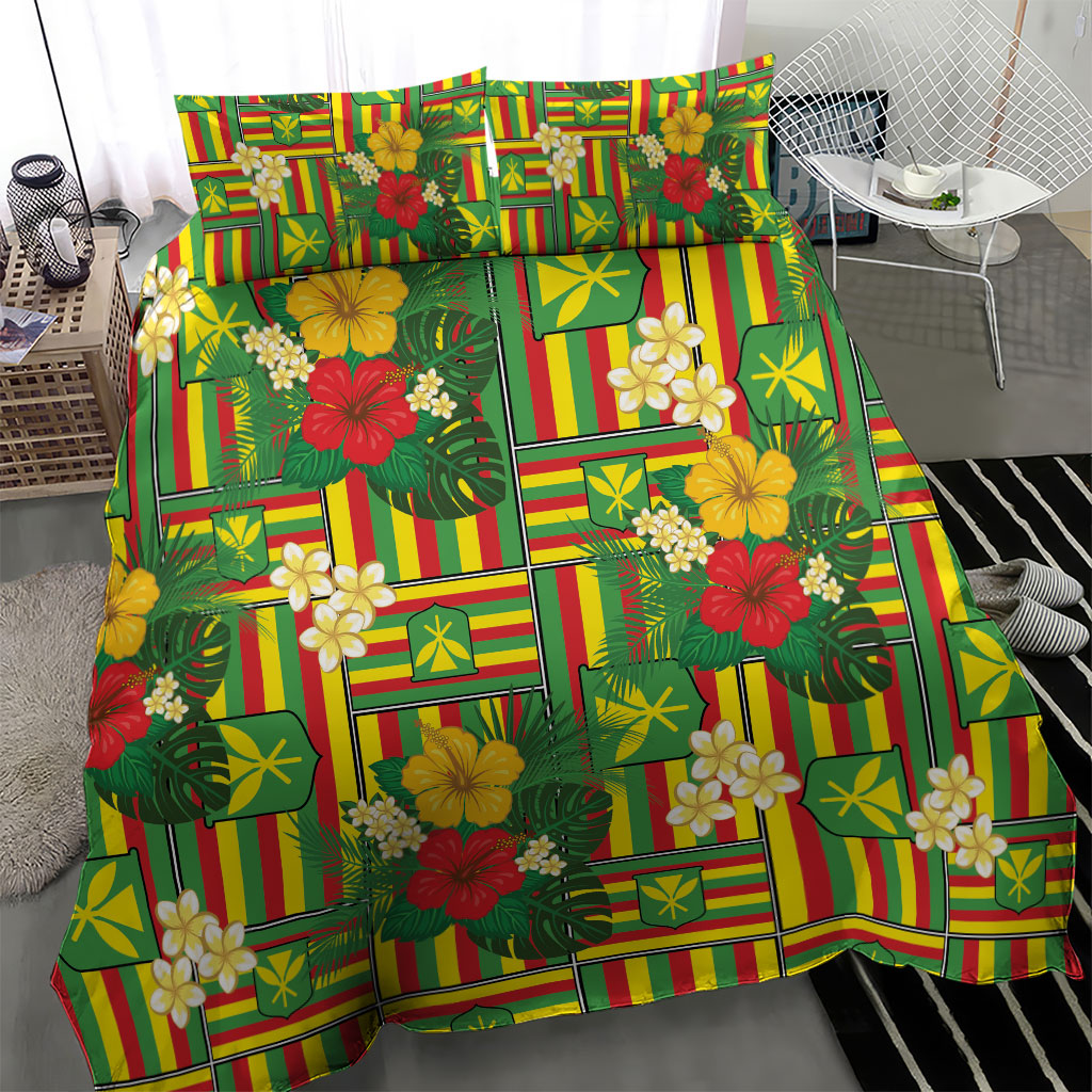 Hawaii Kanaka Maoli Hibiscus Bedding Set Hawaiian Flag Motif LT9 - Polynesian Pride