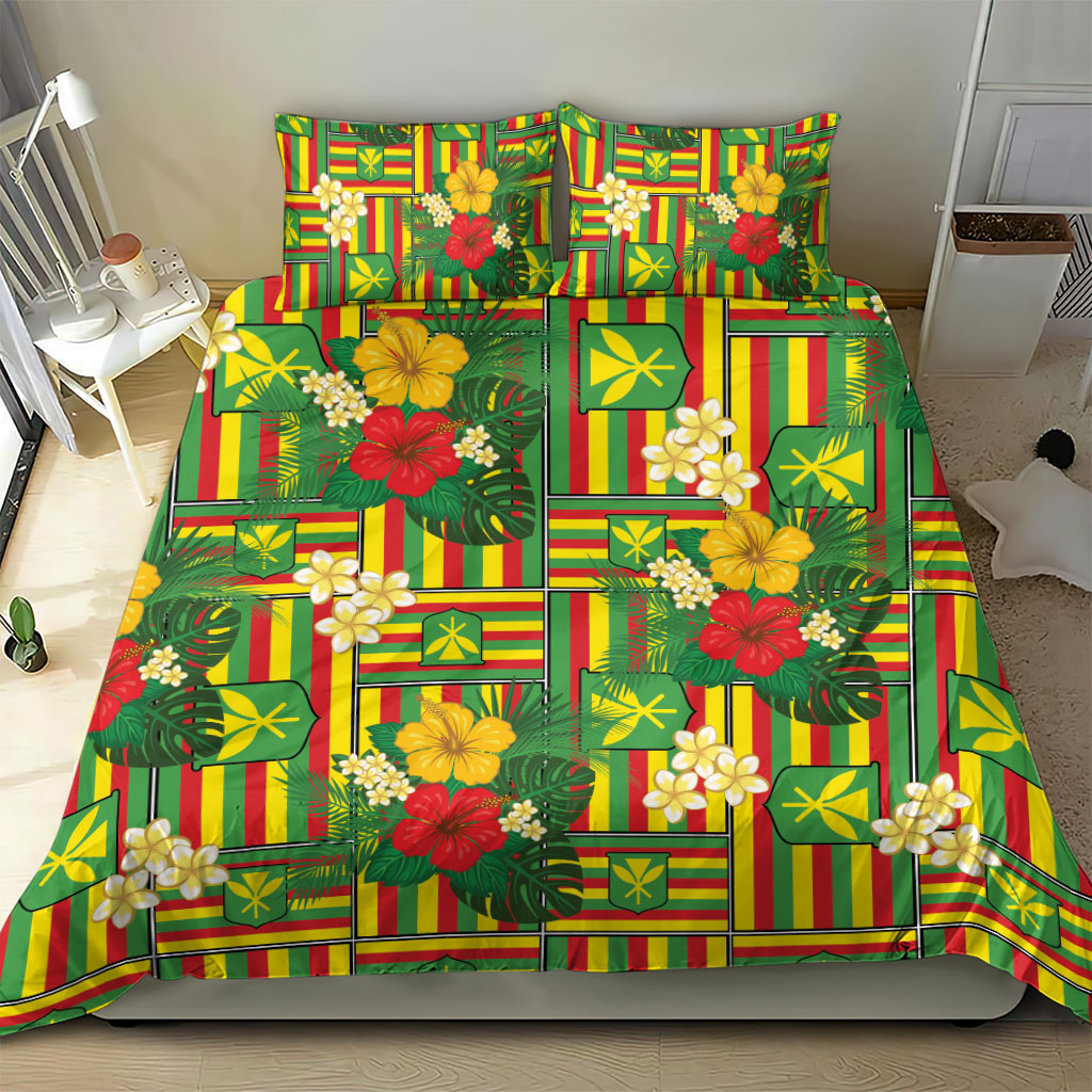 Hawaii Kanaka Maoli Hibiscus Bedding Set Hawaiian Flag Motif LT9 - Polynesian Pride