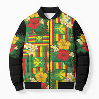 Hawaii Kanaka Maoli Hibiscus Bomber Puffer Jacket Hawaiian Flag Motif