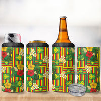 Hawaii Kanaka Maoli Hibiscus 4 in 1 Can Cooler Tumbler Hawaiian Flag Motif LT9 - Polynesian Pride