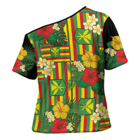 Hawaii Kanaka Maoli Hibiscus Cross Shoulder Shirt Hawaiian Flag Motif LT9 - Polynesian Pride