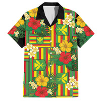 Hawaii Kanaka Maoli Hibiscus Hawaiian Shirt Hawaiian Flag Motif LT9 Green - Polynesian Pride