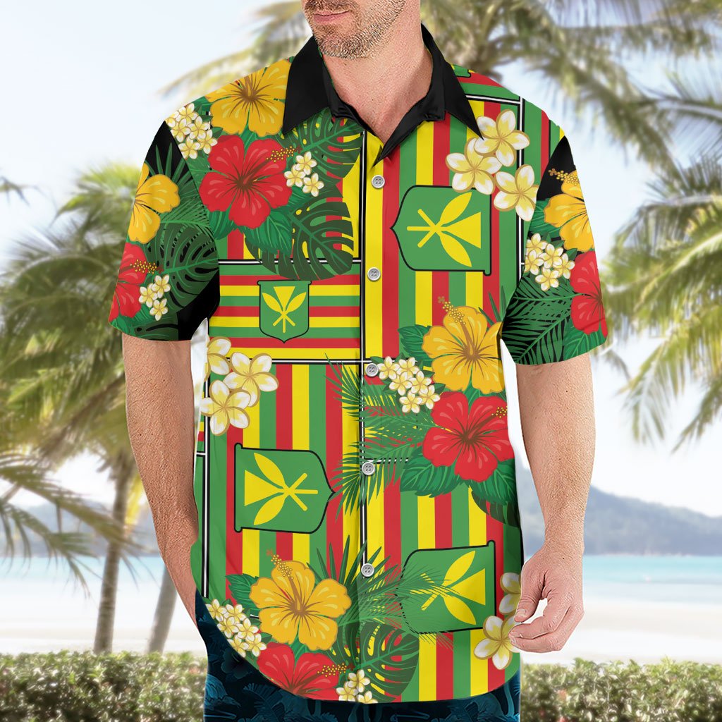 Hawaii Kanaka Maoli Hibiscus Hawaiian Shirt Hawaiian Flag Motif LT9 - Polynesian Pride
