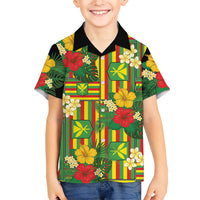 Hawaii Kanaka Maoli Hibiscus Hawaiian Shirt Hawaiian Flag Motif LT9 - Polynesian Pride