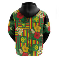 Hawaii Kanaka Maoli Hibiscus Hoodie Hawaiian Flag Motif LT9 - Polynesian Pride