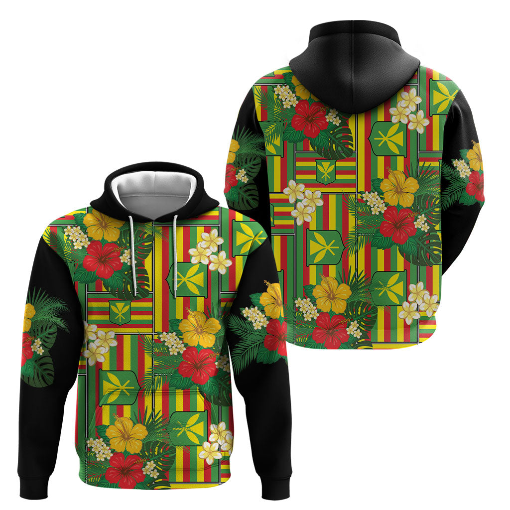 Hawaii Kanaka Maoli Hibiscus Hoodie Hawaiian Flag Motif LT9 - Polynesian Pride