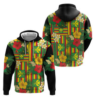 Hawaii Kanaka Maoli Hibiscus Hoodie Hawaiian Flag Motif LT9 - Polynesian Pride