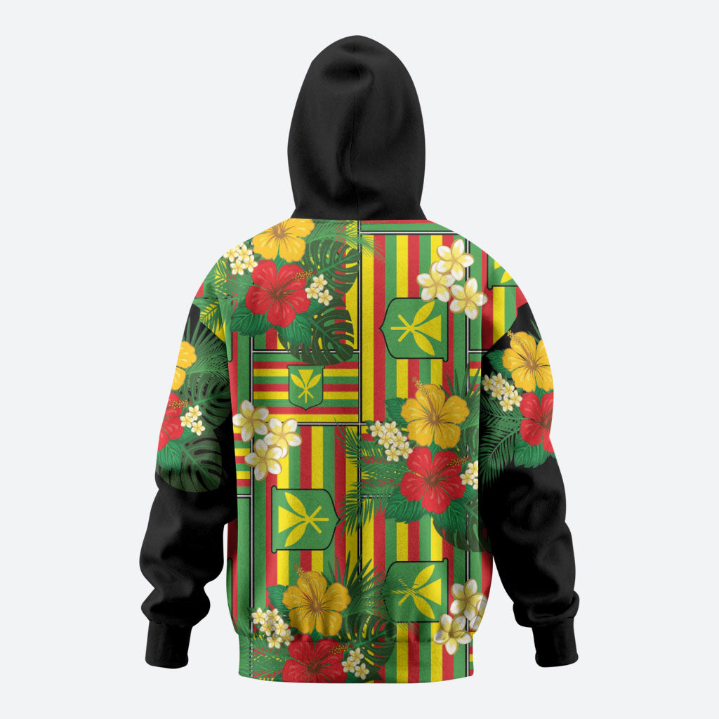 Hawaii Kanaka Maoli Hibiscus Hoodie Hawaiian Flag Motif LT9 - Polynesian Pride