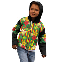 Hawaii Kanaka Maoli Hibiscus Kid Hoodie Hawaiian Flag Motif LT9 - Polynesian Pride