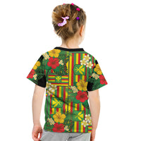 Hawaii Kanaka Maoli Hibiscus Kid T Shirt Hawaiian Flag Motif LT9 - Polynesian Pride