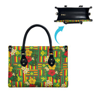 Hawaii Kanaka Maoli Hibiscus Leather Bag Hawaiian Flag Motif LT9 - Polynesian Pride