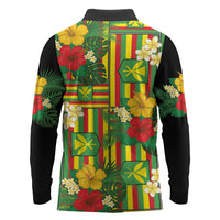 Hawaii Kanaka Maoli Hibiscus Long Sleeve Polo Shirt Hawaiian Flag Motif LT9 - Polynesian Pride