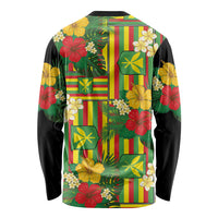 Hawaii Kanaka Maoli Hibiscus Long Sleeve Shirt Hawaiian Flag Motif LT9 - Polynesian Pride