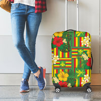Hawaii Kanaka Maoli Hibiscus Luggage Cover Hawaiian Flag Motif LT9 - Polynesian Pride