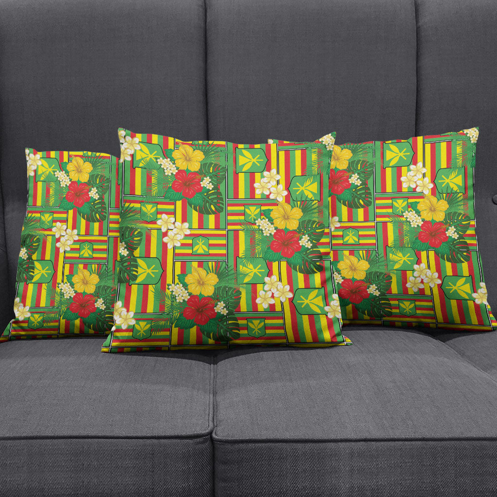 Hawaii Kanaka Maoli Hibiscus Pillow Cover Hawaiian Flag Motif