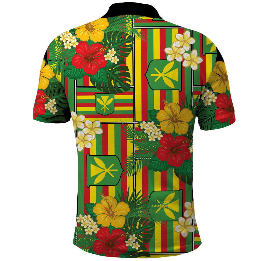 Hawaii Kanaka Maoli Hibiscus Polo Shirt Hawaiian Flag Motif LT9 - Polynesian Pride