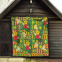 Hawaii Kanaka Maoli Hibiscus Quilt Hawaiian Flag Motif