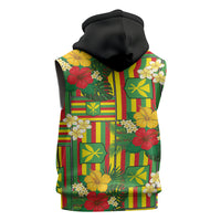 Hawaii Kanaka Maoli Hibiscus Sleeveless Hoodie Hawaiian Flag Motif LT9 - Polynesian Pride