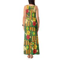 Hawaii Kanaka Maoli Hibiscus Tank Maxi Dress Hawaiian Flag Motif LT9 - Polynesian Pride