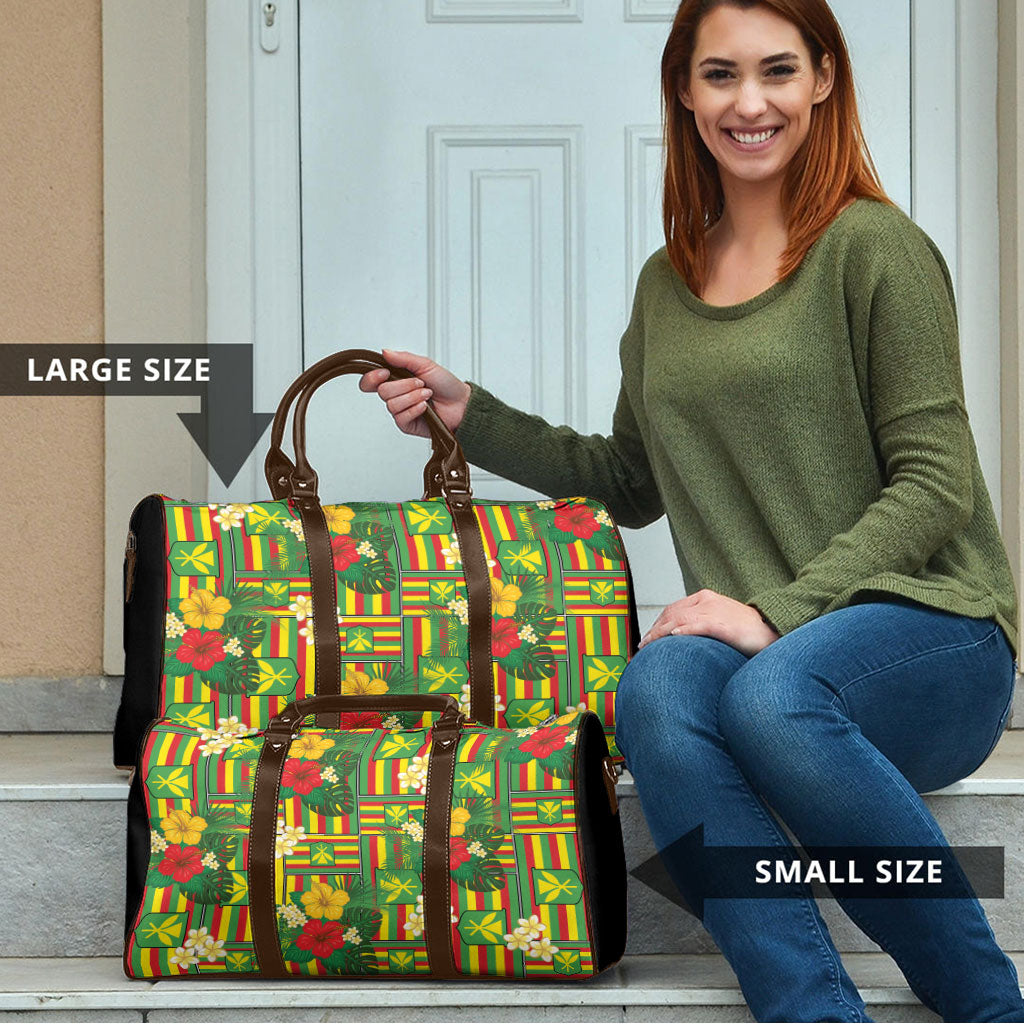 Hawaii Kanaka Maoli Hibiscus Travel Bag Hawaiian Flag Motif LT9 - Polynesian Pride