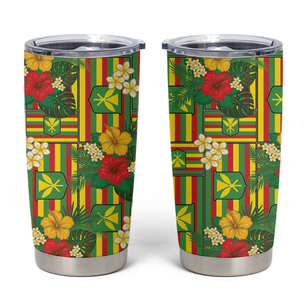 Hawaii Kanaka Maoli Hibiscus Tumbler Cup Hawaiian Flag Motif