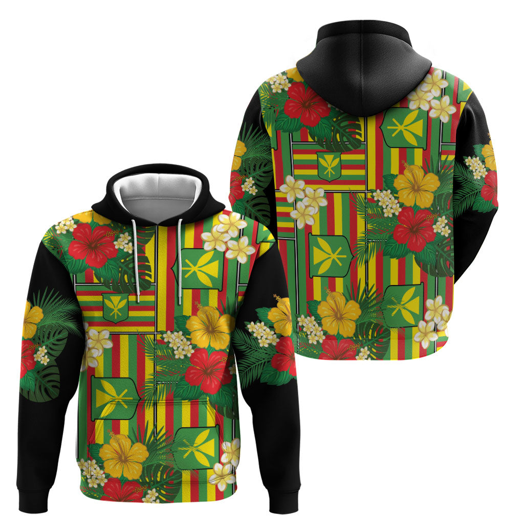 Hawaii Kanaka Maoli Hibiscus Zip Hoodie Hawaiian Flag Motif LT9 - Polynesian Pride