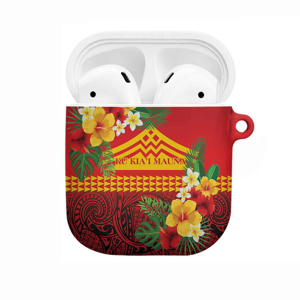 Hawaii Ku Kia'i Mauna AirPods Case Hibiscus Kakau Pattern