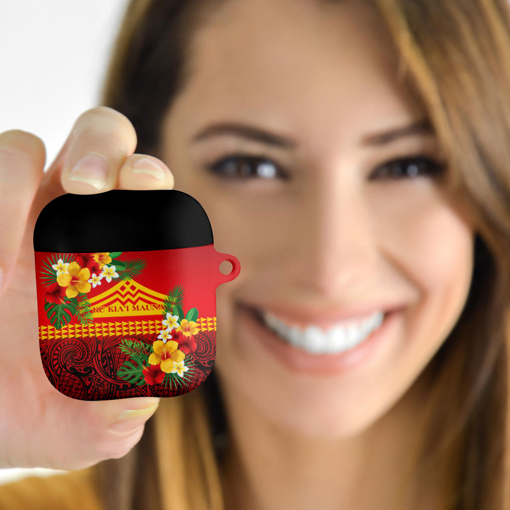 Hawaii Ku Kia'i Mauna AirPods Case Hibiscus Kakau Pattern