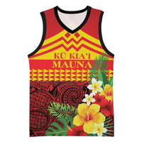 Hawaii Ku Kia'i Mauna Personalized Basketball Jersey Hibiscus Kakau Pattern