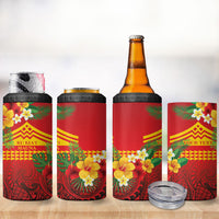 Hawaii Ku Kia'i Mauna Personalized 4 in 1 Can Cooler Tumbler Hibiscus Kakau Pattern