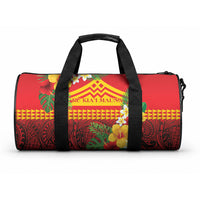 Hawaii Ku Kia'i Mauna Duffle Bag Hibiscus Kakau Pattern LT9 One size Red - Polynesian Pride