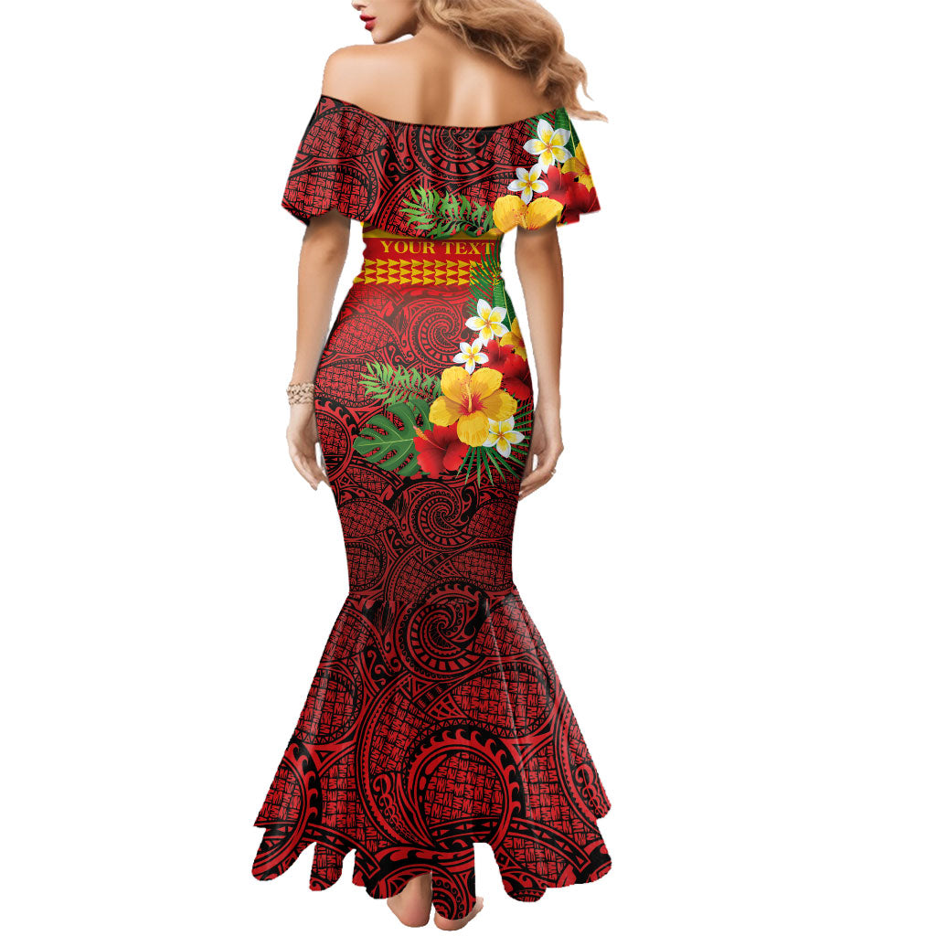 Hawaii Ku Kia'i Mauna Personalized Family Matching Mermaid Dress and Hawaiian Shirt Hibiscus Kakau Pattern LT9 - Polynesian Pride