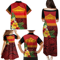 Hawaii Ku Kia'i Mauna Personalized Family Matching Puletasi and Hawaiian Shirt Hibiscus Kakau Pattern LT9 - Polynesian Pride