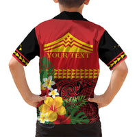 Hawaii Ku Kia'i Mauna Personalized Kid Hawaiian Shirt Hibiscus Kakau Pattern