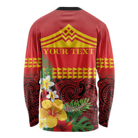 Hawaii Ku Kia'i Mauna Personalized Long Sleeve Shirt Hibiscus Kakau Pattern