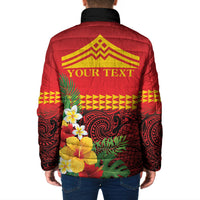 Hawaii Ku Kia'i Mauna Personalized Padded Jacket Hibiscus Kakau Pattern