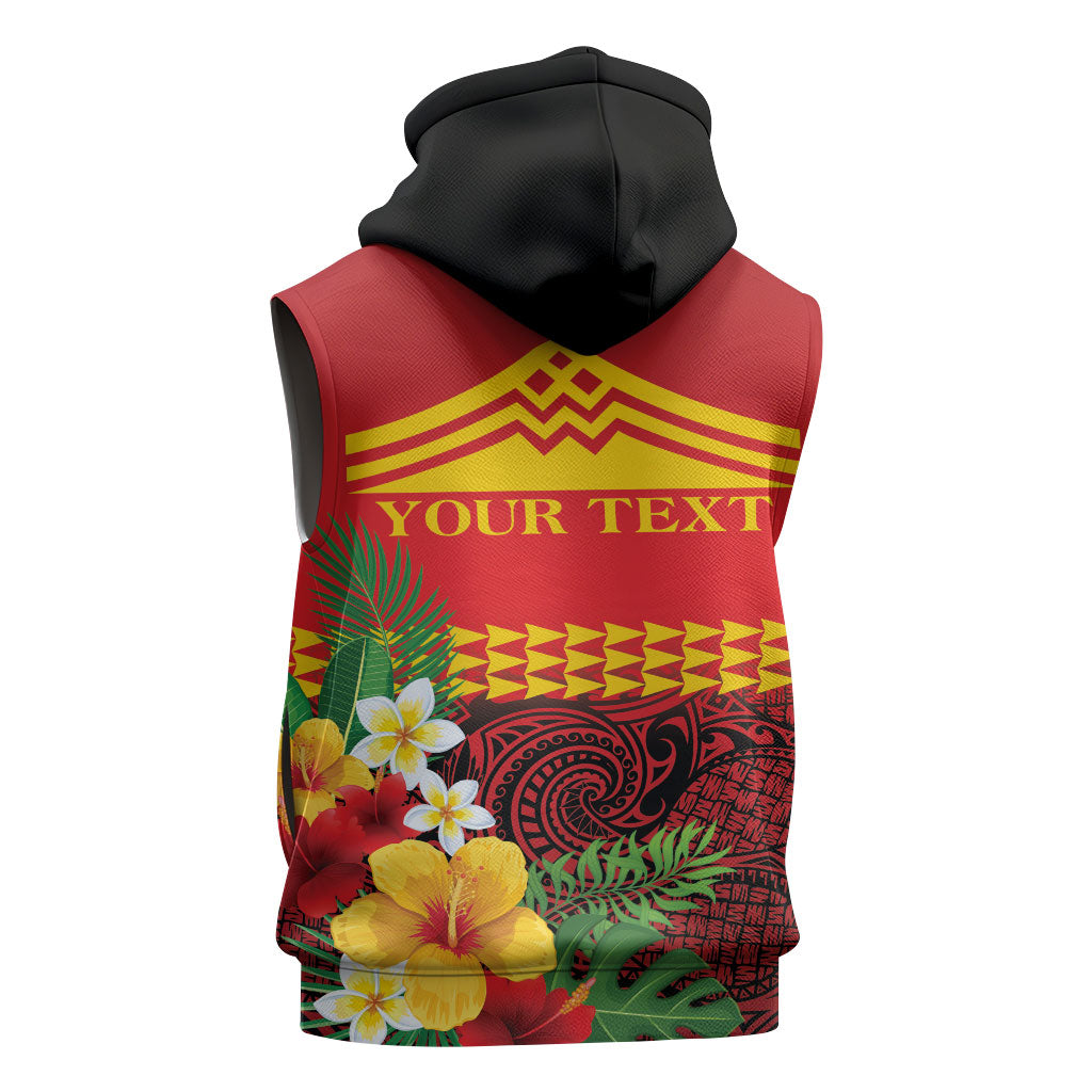 Hawaii Ku Kia'i Mauna Personalized Sleeveless Hoodie Hibiscus Kakau Pattern LT9 - Polynesian Pride