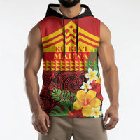 Hawaii Ku Kia'i Mauna Personalized Sleeveless Hoodie Hibiscus Kakau Pattern LT9 - Polynesian Pride