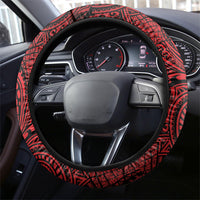 Hawaii Ku Kia'i Mauna Steering Wheel Cover Hibiscus Kakau Pattern