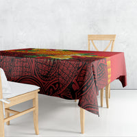 Hawaii Ku Kia'i Mauna Tablecloth Hibiscus Kakau Pattern