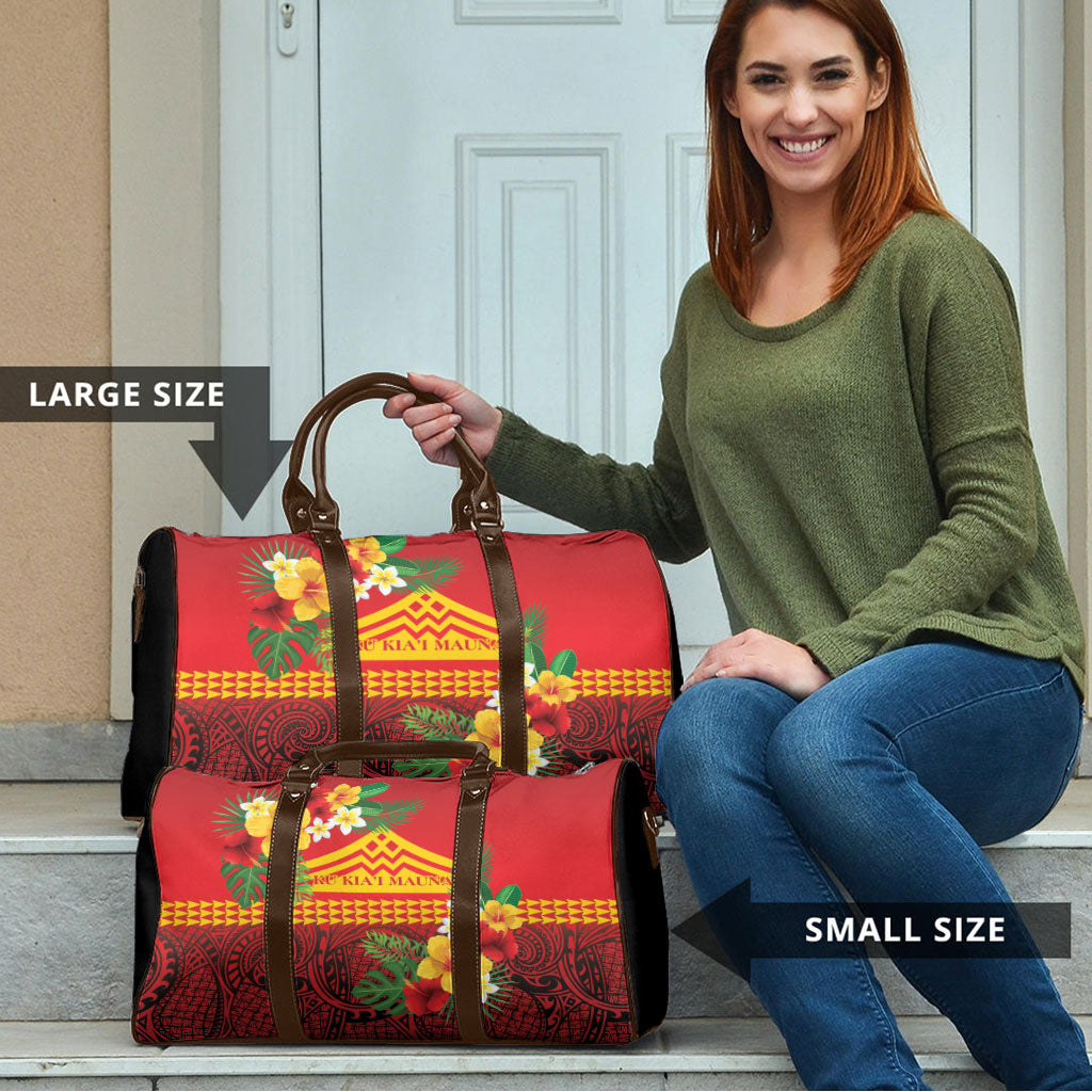 Hawaii Ku Kia'i Mauna Travel Bag Hibiscus Kakau Pattern