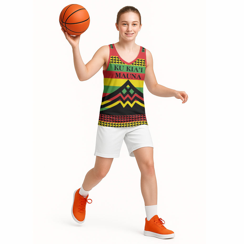 Hawaii Ku Kia'i Mauna Personalized Basketball Jersey Hawaiian Kanaka Maoli Motif LT9 - Polynesian Pride