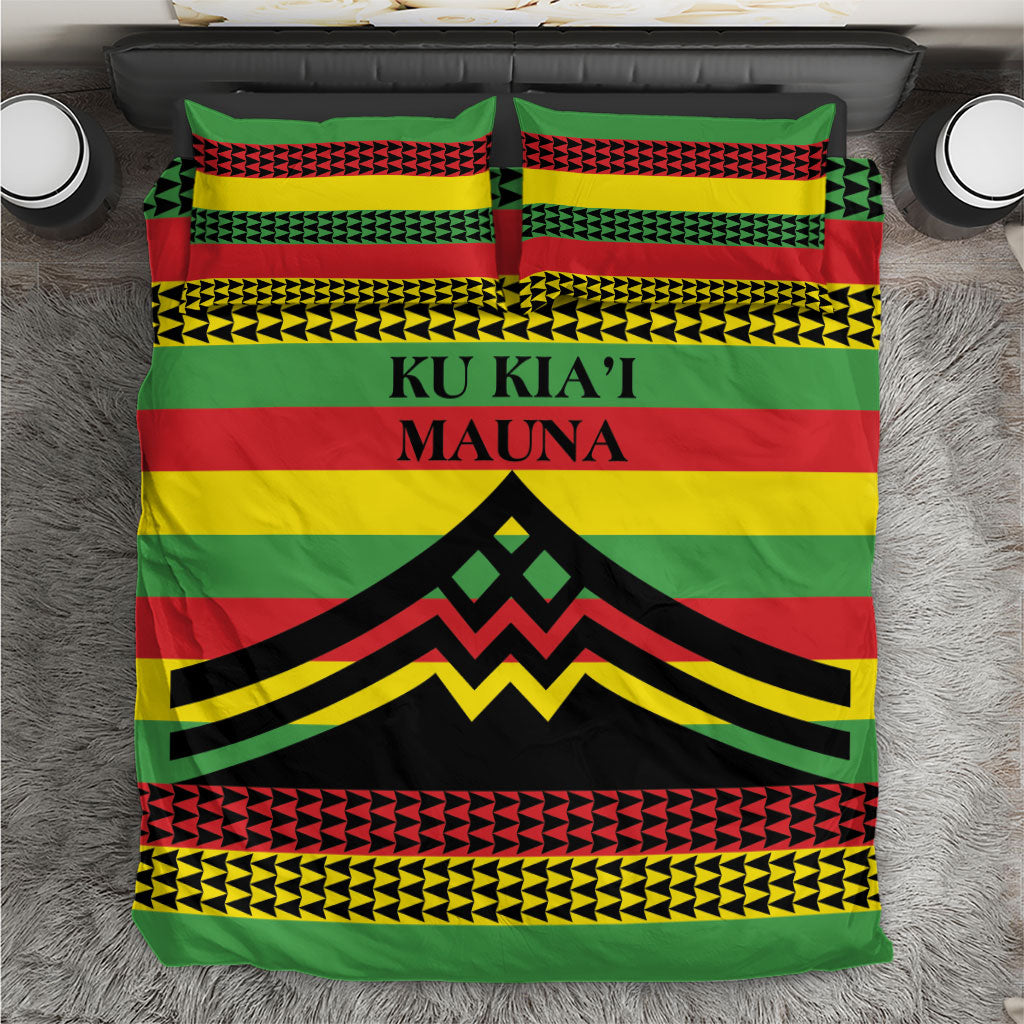 Hawaii Ku Kia'i Mauna Bedding Set Hawaiian Kanaka Maoli Motif LT9 Green - Polynesian Pride