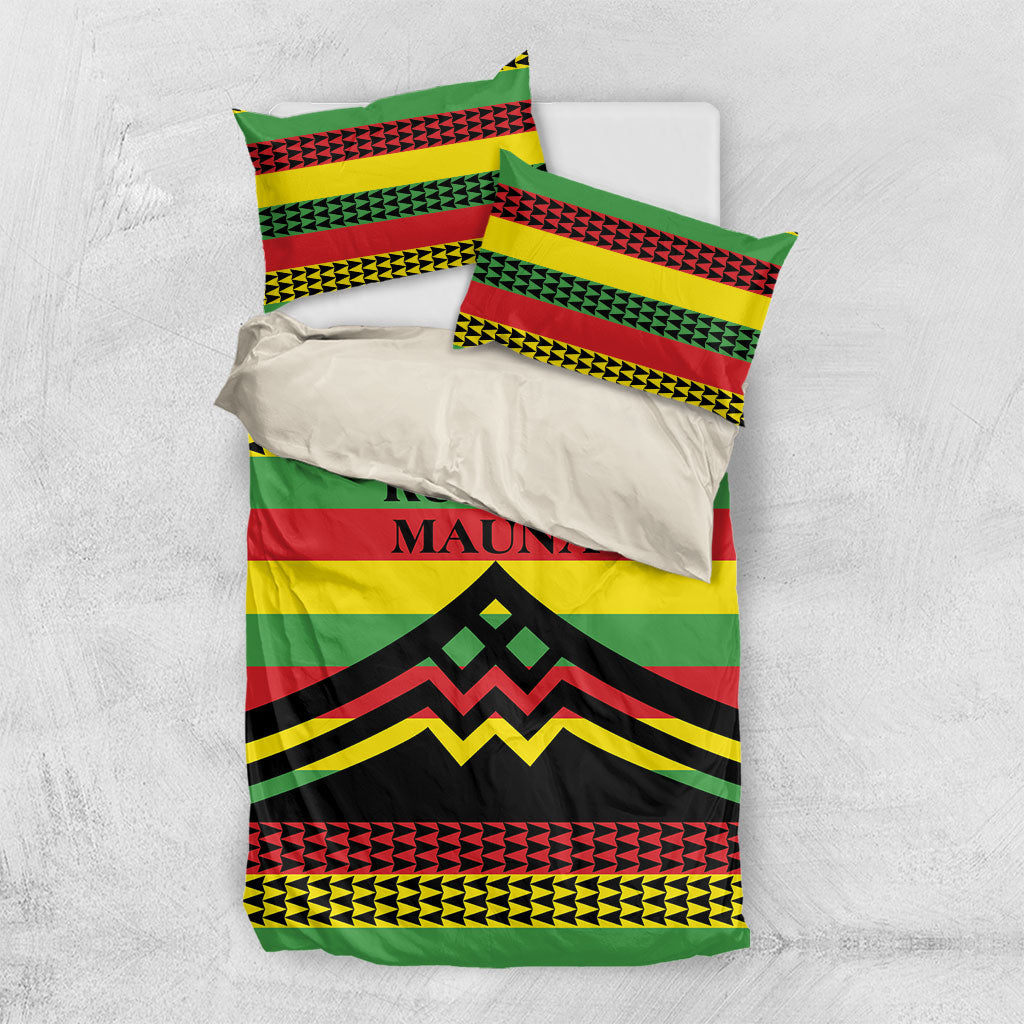 Hawaii Ku Kia'i Mauna Bedding Set Hawaiian Kanaka Maoli Motif LT9 US Twin 172cm x 218cm Green - Polynesian Pride