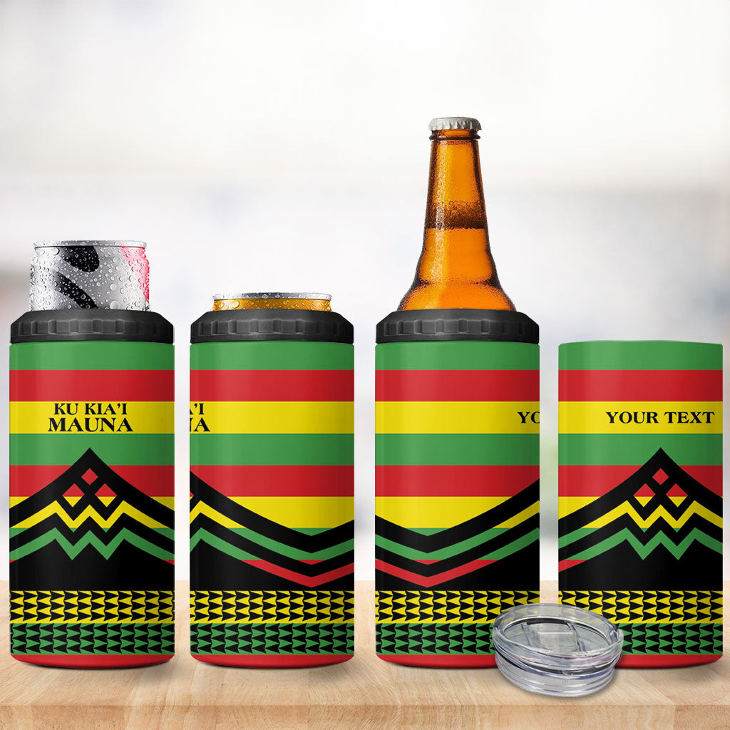 Hawaii Ku Kia'i Mauna Personalized 4 in 1 Can Cooler Tumbler Hawaiian Kanaka Maoli Motif LT9 - Polynesian Pride