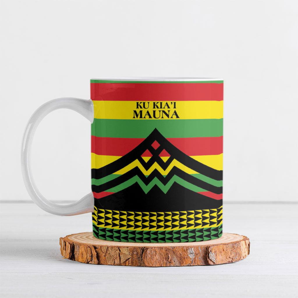 Hawaii Ku Kia'i Mauna Personalized Ceramic Mug Hawaiian Kanaka Maoli Motif