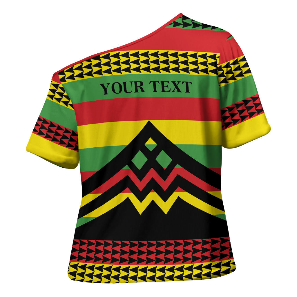 Hawaii Ku Kia'i Mauna Personalized Cross Shoulder Shirt Hawaiian Kanaka Maoli Motif LT9 - Polynesian Pride